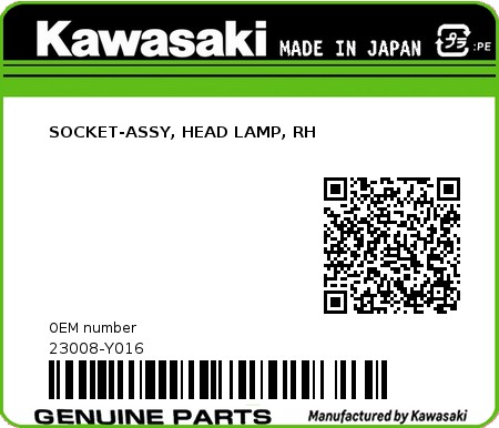 Product image: Kawasaki - 23008-Y016 - SOCKET-ASSY, HEAD LAMP, RH  0