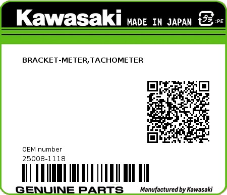 Product image: Kawasaki - 25008-1118 - BRACKET-METER,TACHOMETER  0