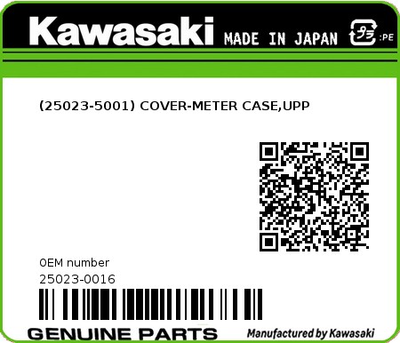 Product image: Kawasaki - 25023-0016 - (25023-5001) COVER-METER CASE,UPP  0