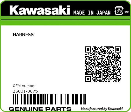 Product image: Kawasaki - 26031-0675 - HARNESS  0