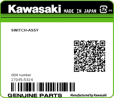 Product image: Kawasaki - 27045-5324 - SWITCH-ASSY  0