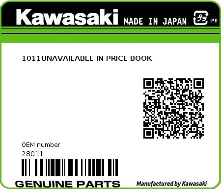 Product image: Kawasaki - 28011 - 1011UNAVAILABLE IN PRICE BOOK 