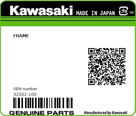 Product image: Kawasaki - 32002-109 - FRAME 