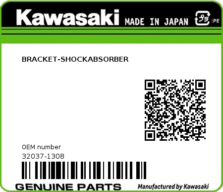 Product image: Kawasaki - 32037-1308 - BRACKET-SHOCKABSORBER 