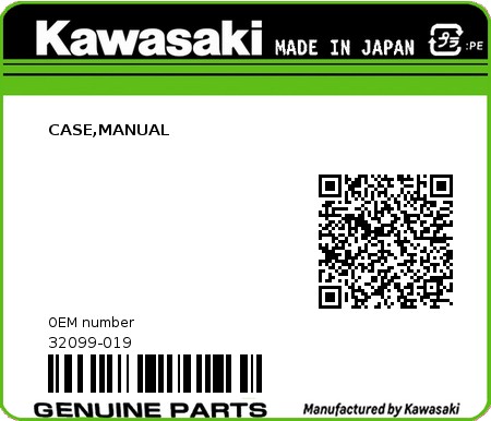 Product image: Kawasaki - 32099-019 - CASE,MANUAL  0