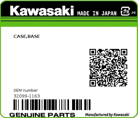 Product image: Kawasaki - 32099-1163 - CASE,BASE  0