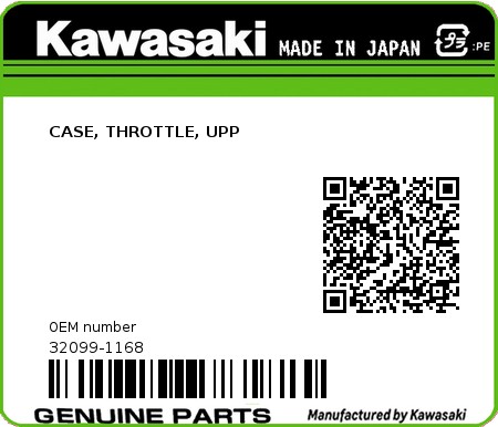 Product image: Kawasaki - 32099-1168 - CASE, THROTTLE, UPP 