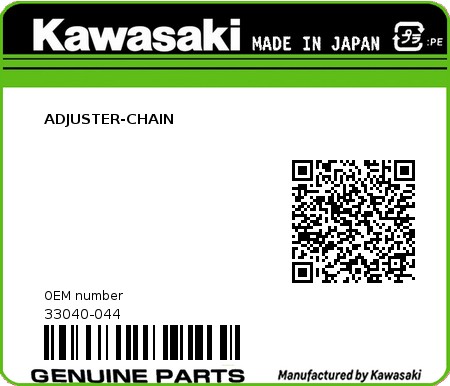 Product image: Kawasaki - 33040-044 - ADJUSTER-CHAIN 