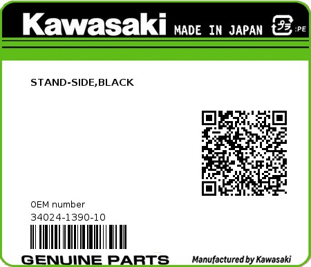 Product image: Kawasaki - 34024-1390-10 - STAND-SIDE,BLACK  0