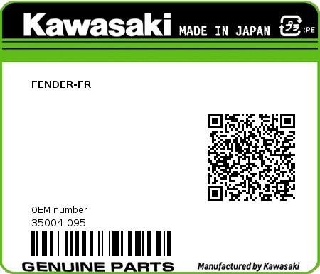 Product image: Kawasaki - 35004-095 - FENDER-FR  0