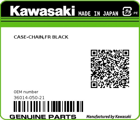 Product image: Kawasaki - 36014-050-21 - CASE-CHAIN,FR BLACK 