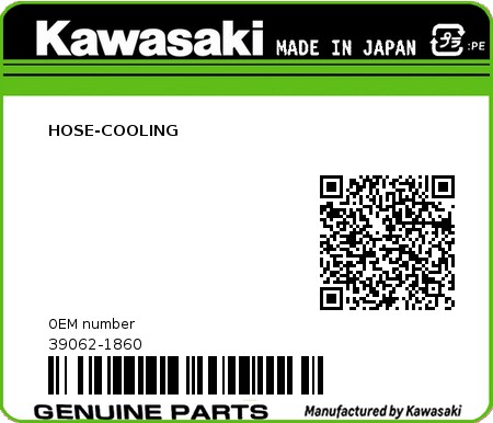 Product image: Kawasaki - 39062-1860 - HOSE-COOLING 