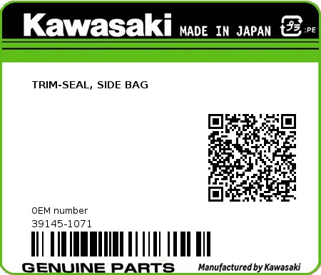 Product image: Kawasaki - 39145-1071 - TRIM-SEAL, SIDE BAG 