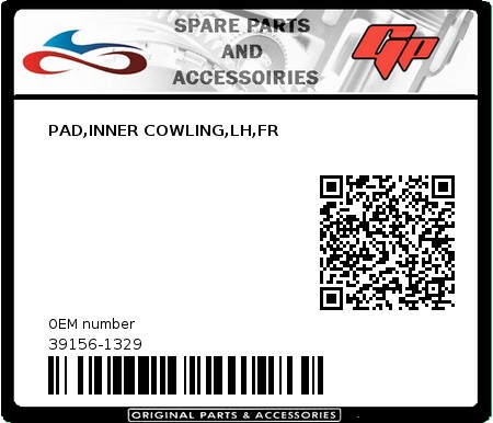 Product image:  - 39156-1329 - PAD,INNER COWLING,LH,FR 