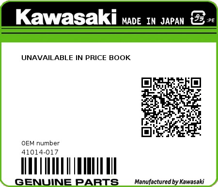 Product image: Kawasaki - 41014-017 - UNAVAILABLE IN PRICE BOOK  0