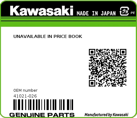 Product image: Kawasaki - 41021-026 - UNAVAILABLE IN PRICE BOOK  0