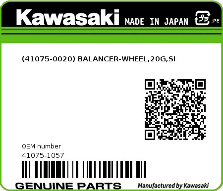Product image: Kawasaki - 41075-1057 - (41075-0020) BALANCER-WHEEL,20G,SI  0