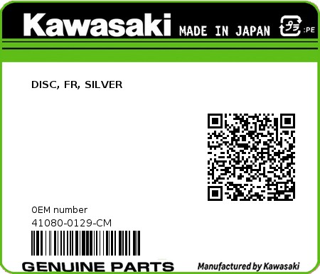 Product image: Kawasaki - 41080-0129-CM - DISC, FR, SILVER 