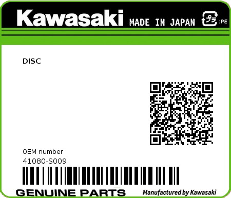 Product image: Kawasaki - 41080-S009 - DISC  0