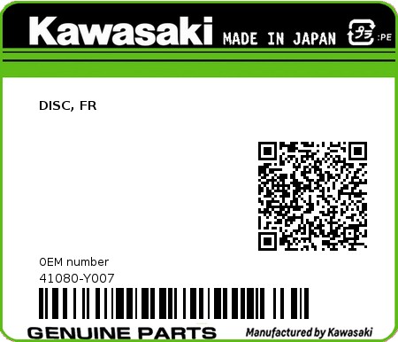 Product image: Kawasaki - 41080-Y007 - DISC, FR  0