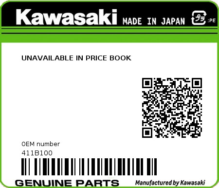 Product image: Kawasaki - 411B100 - UNAVAILABLE IN PRICE BOOK  0