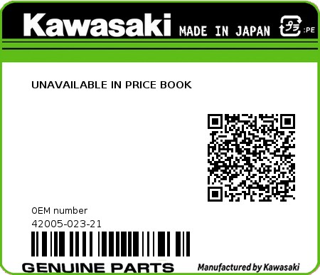 Product image: Kawasaki - 42005-023-21 - UNAVAILABLE IN PRICE BOOK 