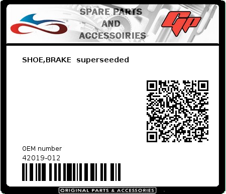 Product image:  - 42019-012 - SHOE,BRAKE  superseeded  0