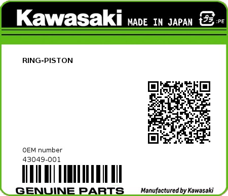 Product image: Kawasaki - 43049-001 - RING-PISTON 