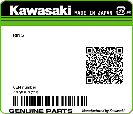 Product image: Kawasaki - 43058-3729 - RING 