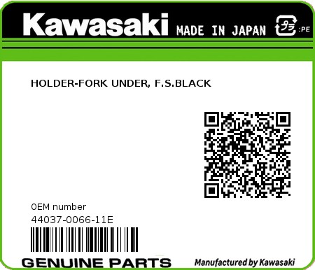 Product image: Kawasaki - 44037-0066-11E - HOLDER-FORK UNDER, F.S.BLACK 