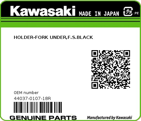 Product image: Kawasaki - 44037-0107-18R - HOLDER-FORK UNDER,F.S.BLACK  0