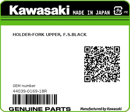 Product image: Kawasaki - 44039-0169-18R - HOLDER-FORK UPPER, F.S.BLACK 