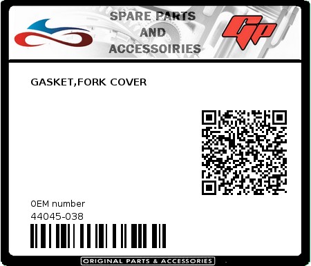 Product image:  - 44045-038 - GASKET,FORK COVER  0