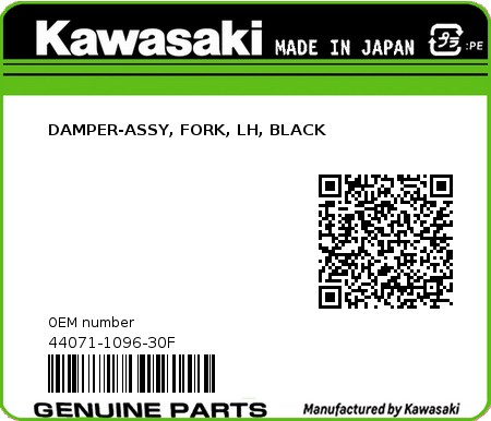 Product image: Kawasaki - 44071-1096-30F - DAMPER-ASSY, FORK, LH, BLACK  0