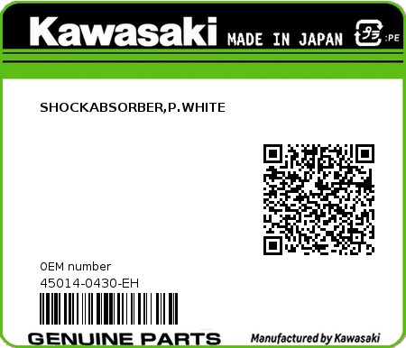 Product image: Kawasaki - 45014-0430-EH - SHOCKABSORBER,P.WHITE 