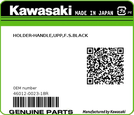 Product image: Kawasaki - 46012-0023-18R - HOLDER-HANDLE,UPP,F.S.BLACK  0