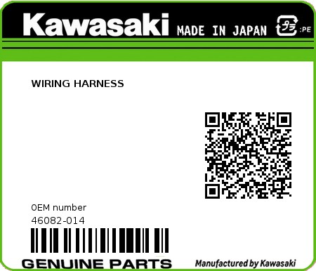Product image: Kawasaki - 46082-014 - WIRING HARNESS  0