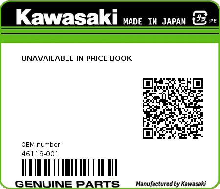 Product image: Kawasaki - 46119-001 - UNAVAILABLE IN PRICE BOOK  0