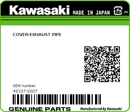 Product image: Kawasaki - 49107-S007 - COVER-EXHAUST PIPE  0