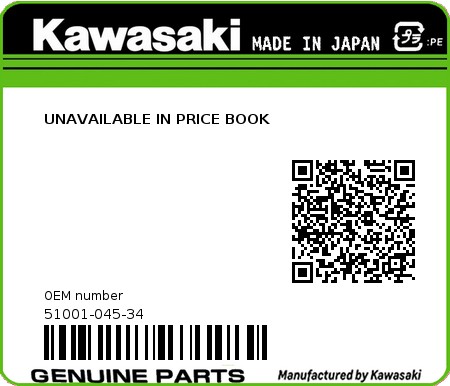 Product image: Kawasaki - 51001-045-34 - UNAVAILABLE IN PRICE BOOK 