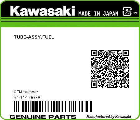 Product image: Kawasaki - 51044-0078 - TUBE-ASSY,FUEL  0