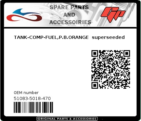 Product image:  - 51083-5018-470 - TANK-COMP-FUEL,P.B.ORANGE  superseeded  0