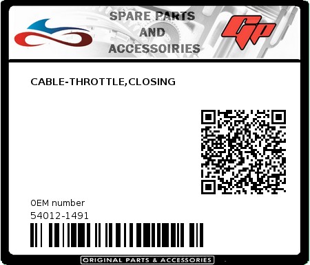 Product image:  - 54012-1491 - CABLE-THROTTLE,CLOSING  0