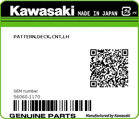 Product image: Kawasaki - 56060-1170 - PATTERN,DECK,CNT,LH  0