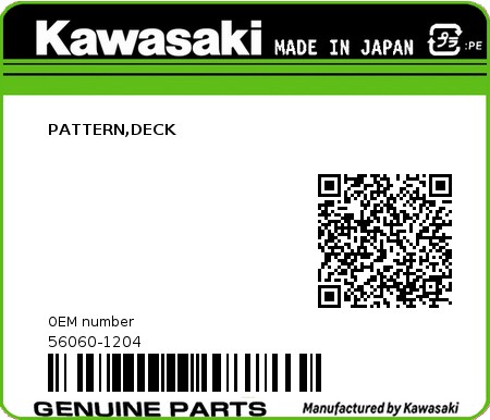 Product image: Kawasaki - 56060-1204 - PATTERN,DECK  0