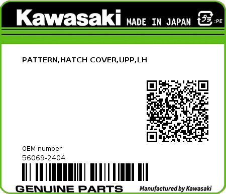 Product image: Kawasaki - 56069-2404 - PATTERN,HATCH COVER,UPP,LH  0