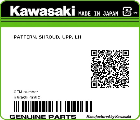 Product image: Kawasaki - 56069-4090 - PATTERN, SHROUD, UPP, LH  0