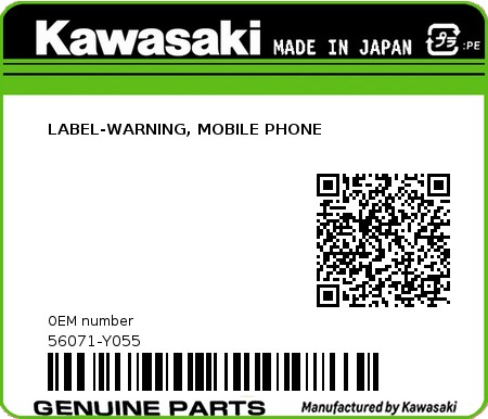 Product image: Kawasaki - 56071-Y055 - LABEL-WARNING, MOBILE PHONE 