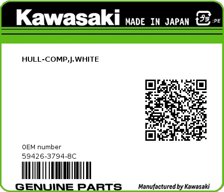 Product image: Kawasaki - 59426-3794-8C - HULL-COMP,J.WHITE  0