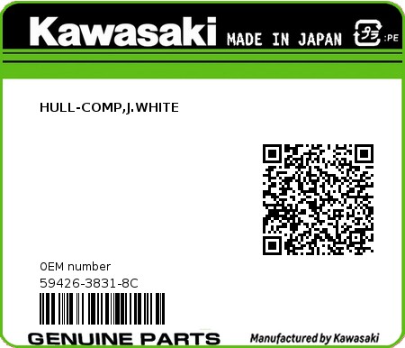 Product image: Kawasaki - 59426-3831-8C - HULL-COMP,J.WHITE  0